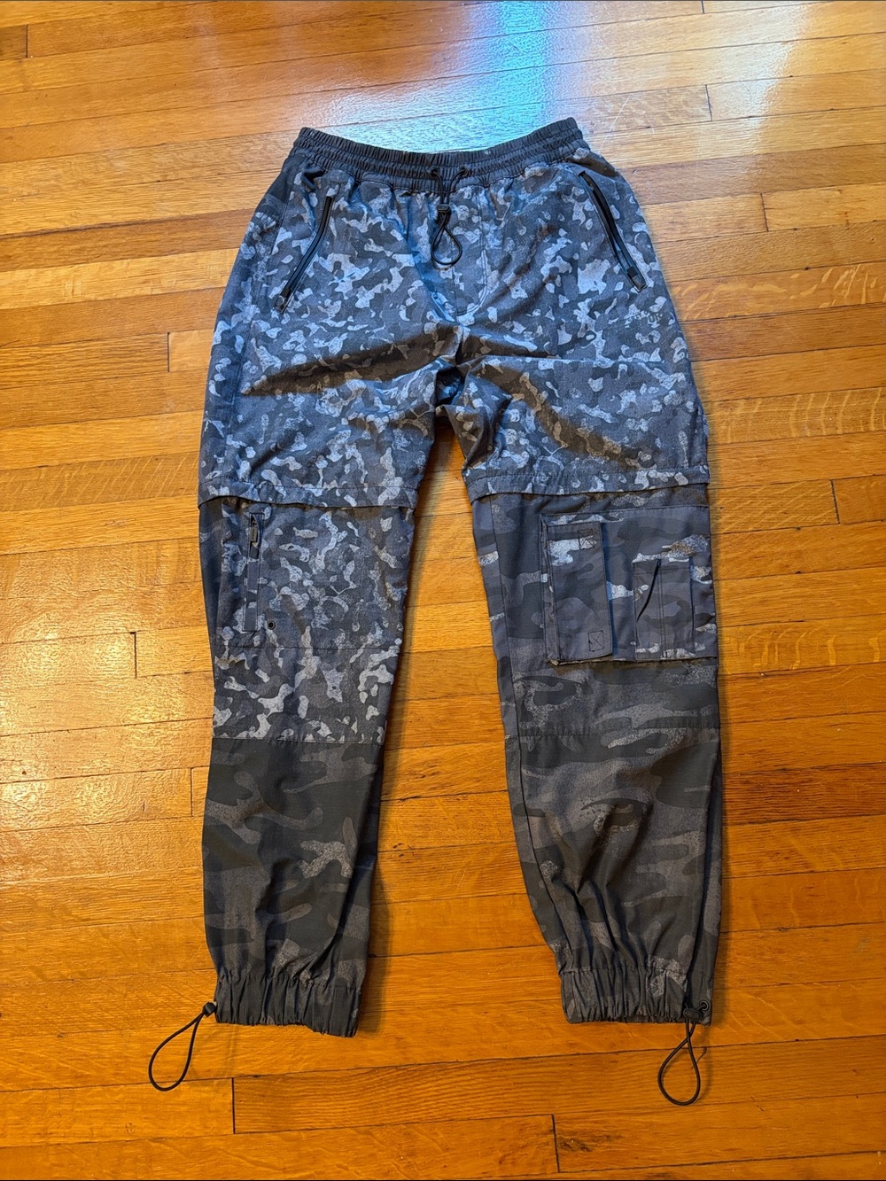Diesel Men's Black Camo Jogger Pants - Removable Pant Leg